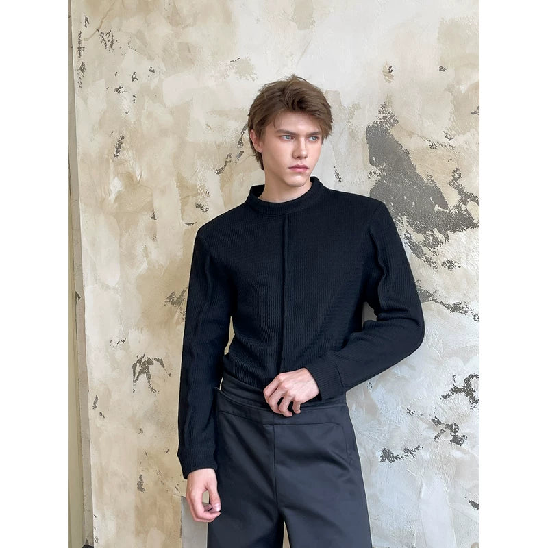 Ribbed Knit Crewneck Sweater 3