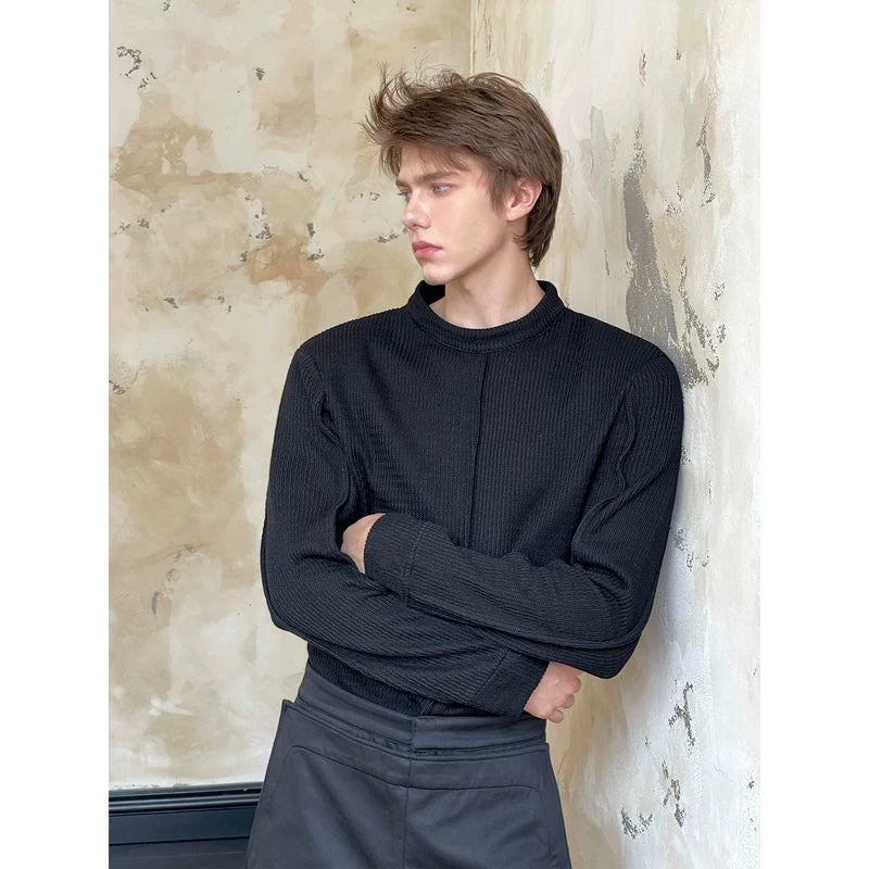 Ribbed Knit Crewneck Sweater 5