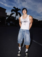 Ribbed Rhinestone Distressed Slim Fit Vest 2