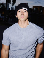 Ribbed Short-Sleeve Henley Shirt 5