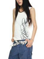 Ribbed Slim Fit Graphic Tank Top 3