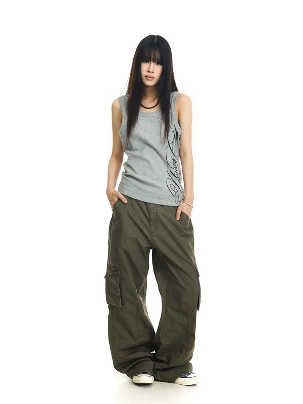 Ribbed Slim Fit Graphic Tank Top 5