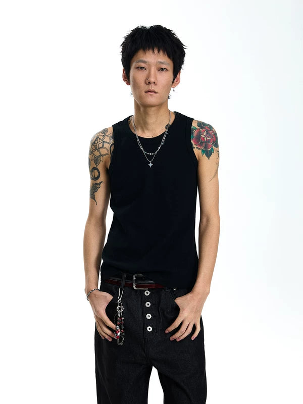Ribbed Slim Fit Sleeveless Vest 3