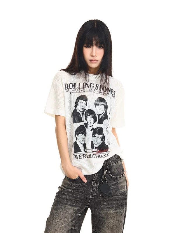 ,6248035463618,6248035463619,6248035463620,6248035463621, Ribbed Texture Graphic T-Shirt