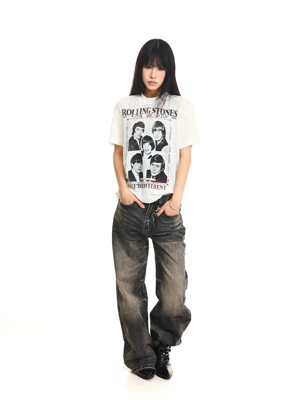 Ribbed Texture Graphic T-Shirt 5