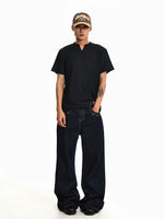 Ribbed V-Neck Short-Sleeve T-Shirt 4