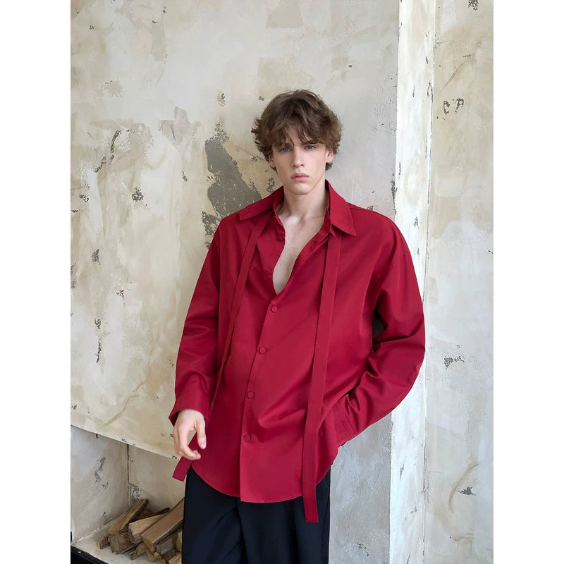 Ribbon Detail Long Sleeve Button Up Shirt 5