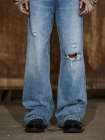 Ripped Straight-Leg Relaxed Fit Jeans Pants 3