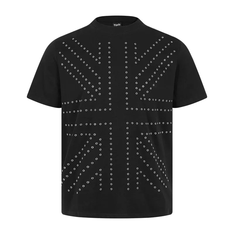 6064646112374,6064646112375,6064646112376,6064646112377, Rivet Graphic Short-Sleeve Cotton T-Shirt