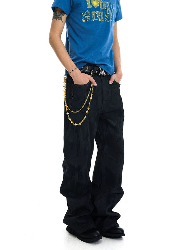 Riveted Flared Denim Pants 2