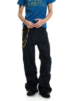 Riveted Flared Denim Pants 3
