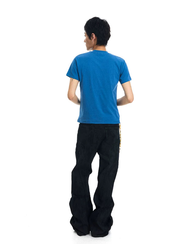 Riveted Flared Denim Pants 5