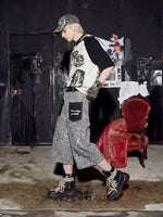 Rock Graffiti Print Patchwork Cotton T-Shirt 5