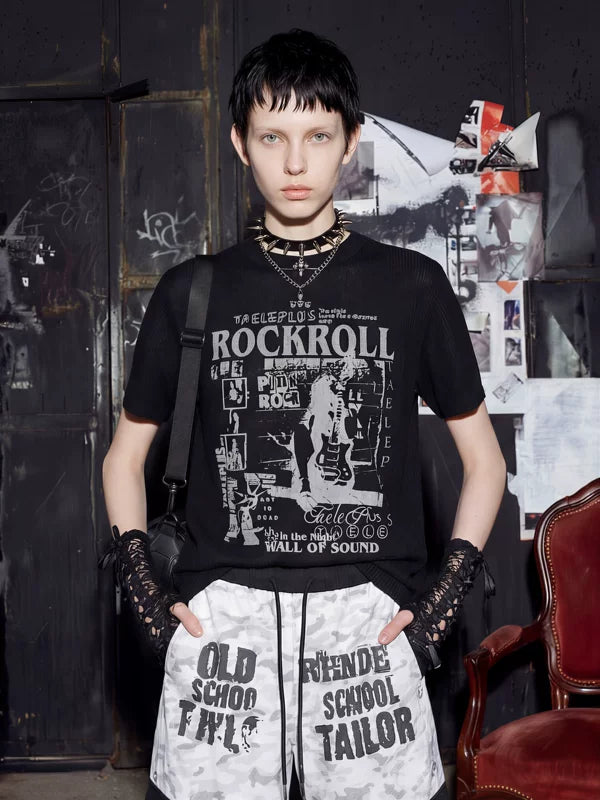 Rock Graphic Sheer Short Sleeve T-Shirt 1