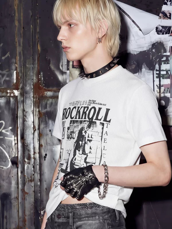 Rock Graphic Sheer Short Sleeve T-Shirt 2