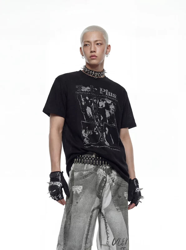 Rock Punk Graphic Short-Sleeve T-Shirt 1