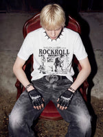 Rock Roll Graphic Sheer Short-Sleeve T-Shirt 1