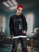 Rock Slogan Graphic Long-Sleeve T-Shirt 1