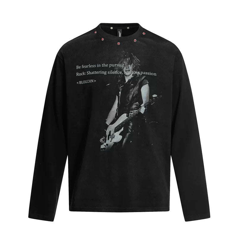 5880418280770,5880418280771,5880418280772,5880418280773, Rock Slogan Graphic Long-Sleeve T-Shirt