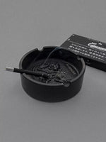 Round Ceramic Ashtray with Cigarette Holder 4
