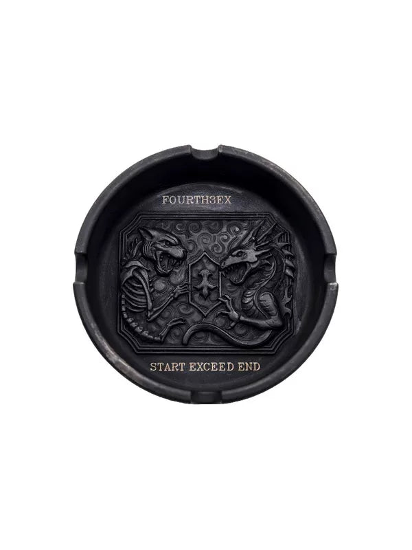 Round Ceramic Ashtray with Cigarette Holder 5