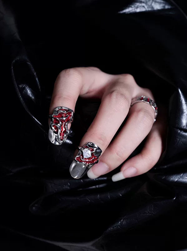 S925 Sterling Silver Adjustable Punk Ring 2