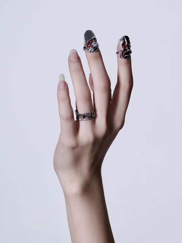S925 Sterling Silver Adjustable Punk Ring 4