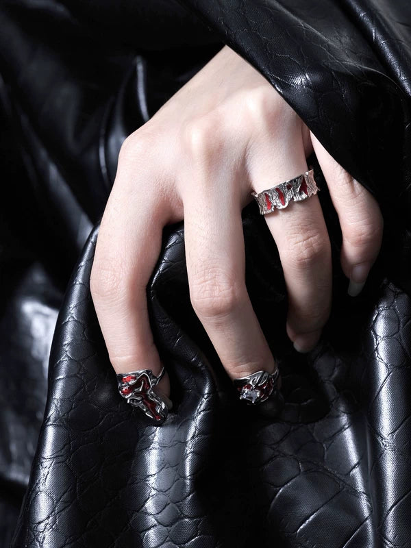 S925 Sterling Silver Adjustable Punk Ring 5