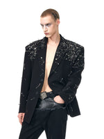 Safety Pin Embellished Suit Jacket 3
