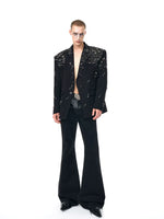 Safety Pin Embellished Suit Jacket 4