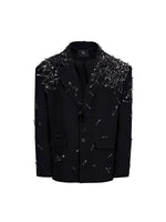 Safety Pin Embellished Suit Jacket 5