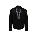 6118578508630,6117437581332,6117437581333,6117437581334, Satin Cross-Strap V-Neck Shirt