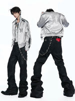 Satin Embroidered Wing Patchwork Bomber Jacket 4