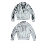 6131523444963,6131523444964,6131523444965,6131523444966, Satin Embroidered Wing Patchwork Bomber Jacket