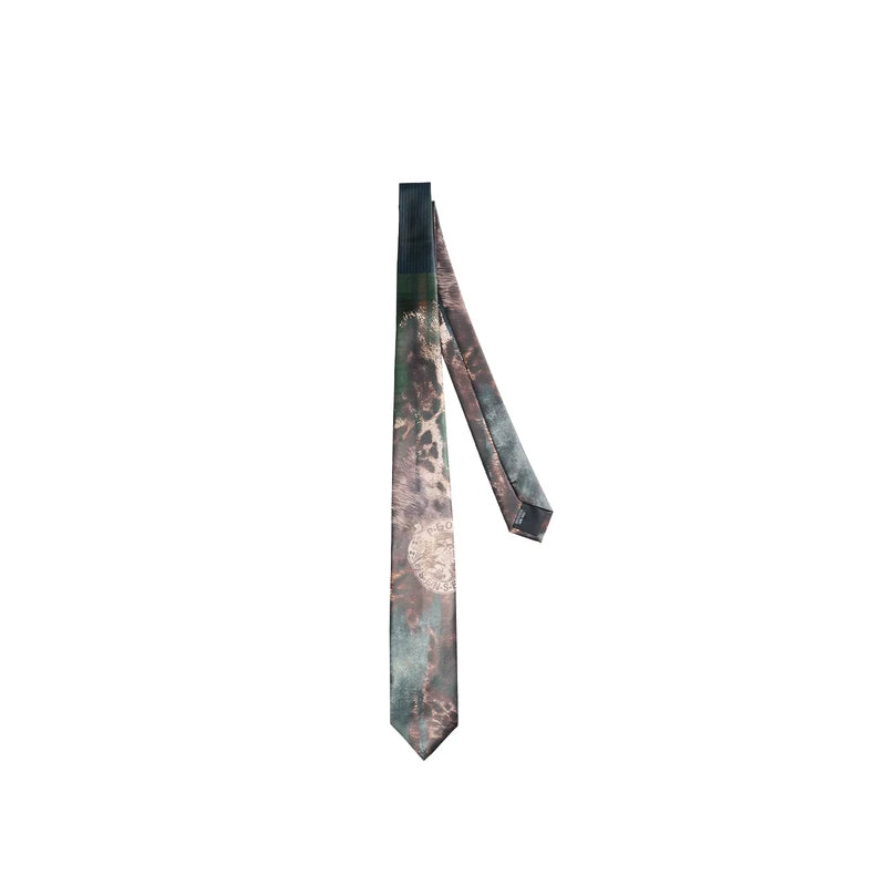 6104103482610, Satin Leopard Patchwork Necktie