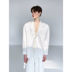 Satin Shirt with Rhinestone Embellishment 4