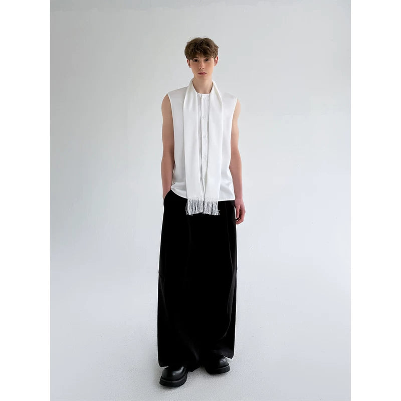 Satin Tassel Ribbon Sleeveless Vest 5