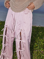 Satin Tie-Front Casual Pants 5