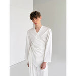 Satin Wrap Shirt and Pants Set 2
