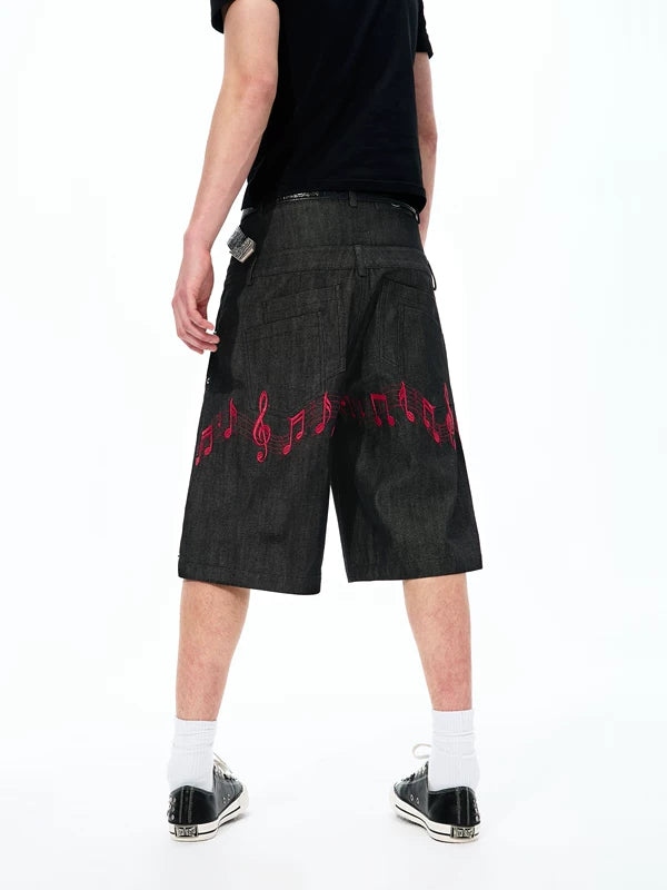 Selvedge Denim Embroidered Double Waist Pants 4