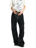 Selvedge Denim Five-Button Wide Leg Pants 4