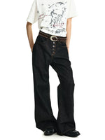 Selvedge Denim Five-Button Wide Leg Pants 5