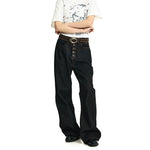 6200492694235,6200492694236,6200492694237,6200492694238,6200492694239, Selvedge Denim Five-Button Wide Leg Pants