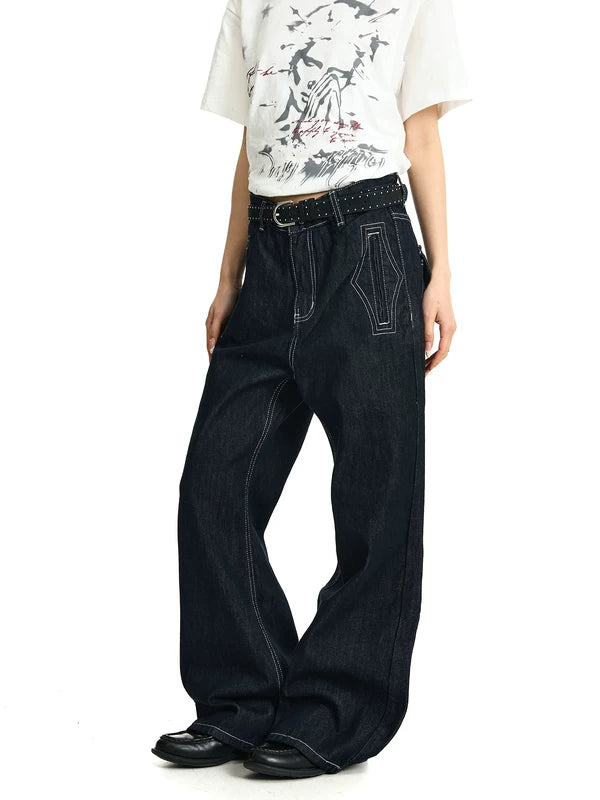 Selvedge Denim Loose Fit Flared Pants 3
