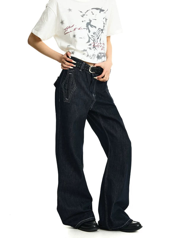 Selvedge Denim Loose Fit Flared Pants 5