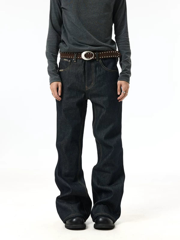 Selvedge Denim Raw Straight Leg Jeans Pants 1