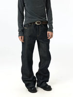 Selvedge Denim Raw Straight Leg Jeans Pants 2