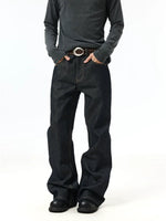 Selvedge Denim Raw Straight Leg Jeans Pants 3