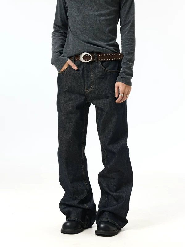 Selvedge Denim Raw Straight Leg Jeans Pants 5