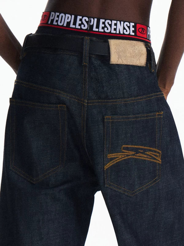 Selvedge Raw Denim Loose Fit Jeans Pants 4